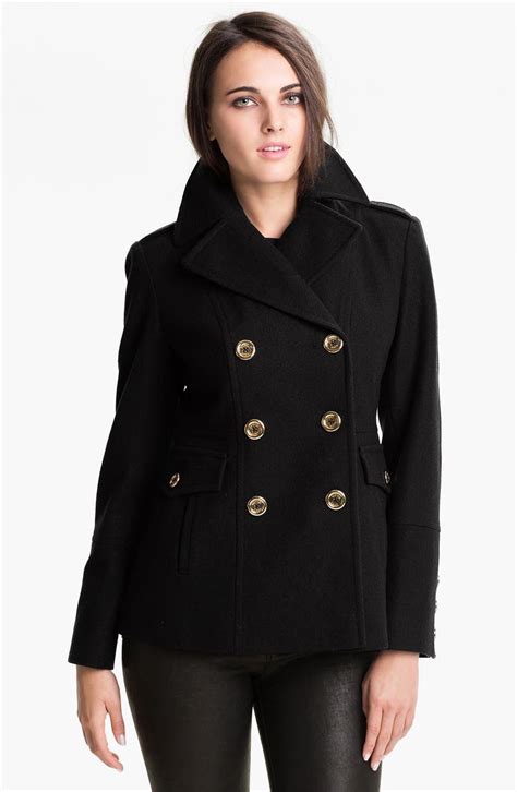 michael kors studded wool peacoat|Michael Kors wool peacoat.